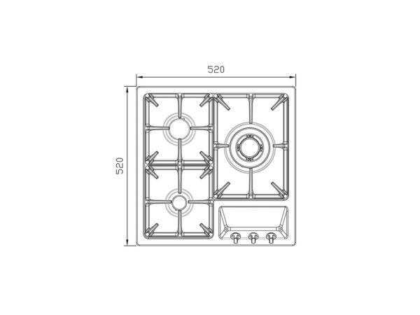 اجاق گاز رومیزی سه شعله مدل S-3551i استیل البرز - Image 3
