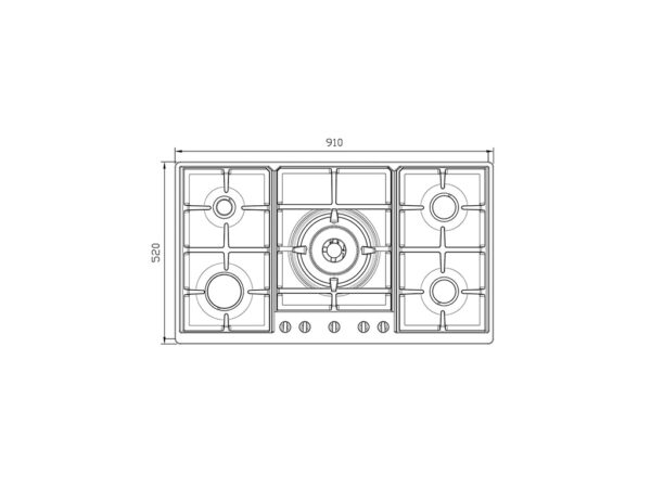اجاق گاز رومیزی پنج شعله مدل S-5952i استیل البرز - Image 3