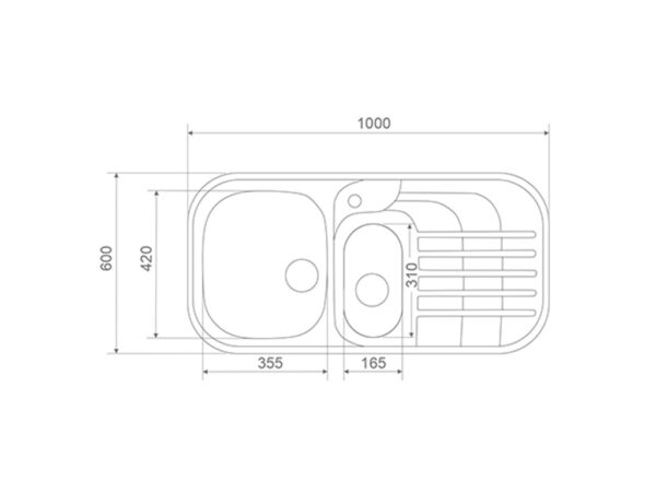 سینک دو لگنه مدل75 روکار اخوان - Image 3