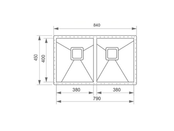 سینک دو لگن مدل 411 زیرکابینتی اخوان - Image 3
